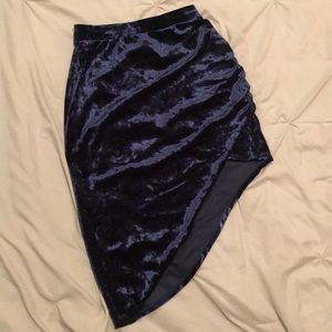 Asymmetrical, Crushed Velvet Skirt